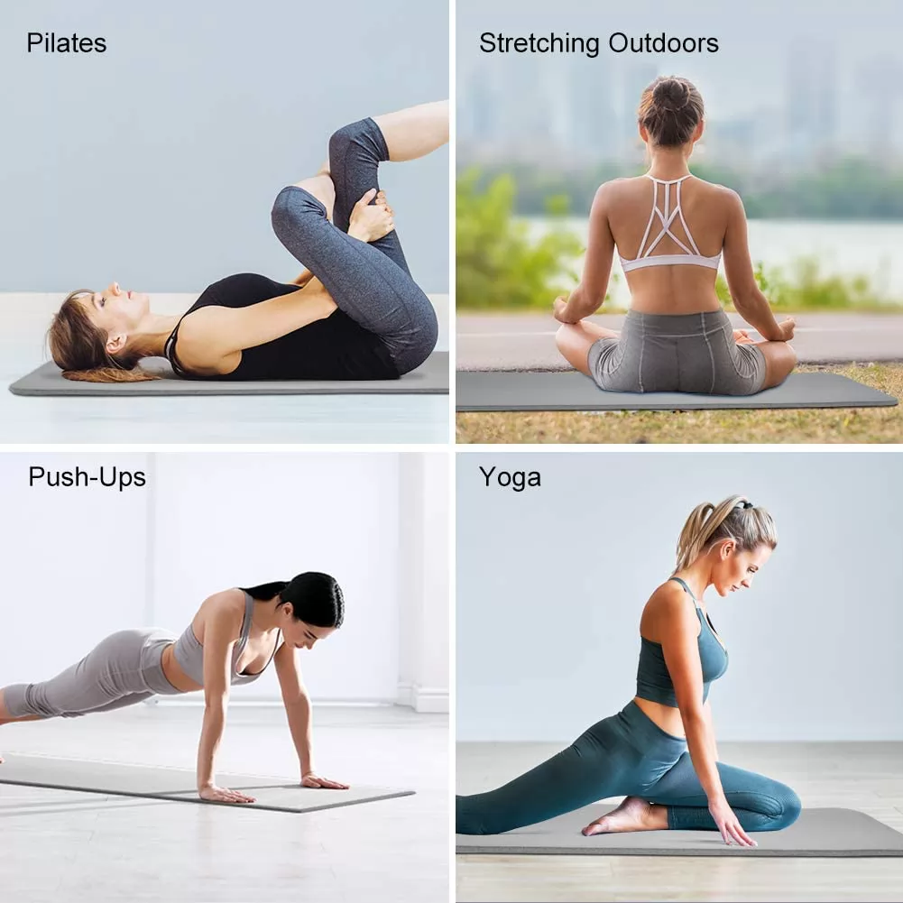 Factory Wholesale Extra Thick Non-Slip Natural NBR Fitness Yoga Mat with Carrying Strap