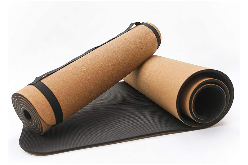 Eco friendly 3 6mm TPE Cork Wood Yoga Mat with Customized Logo