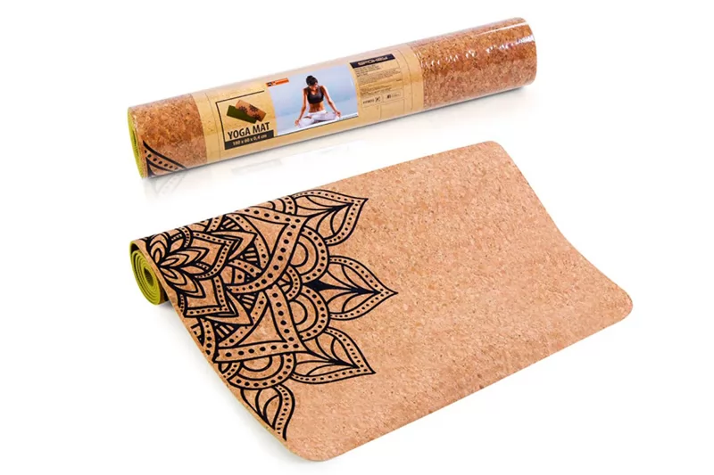 Eco-friendly Green TPE Cork Yoga Mat