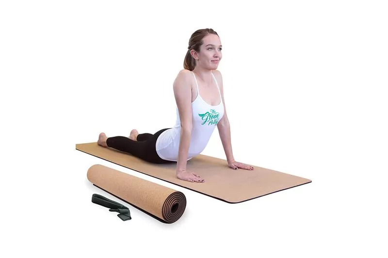 Extra Wide Brown Cork TPE Yoga Mat