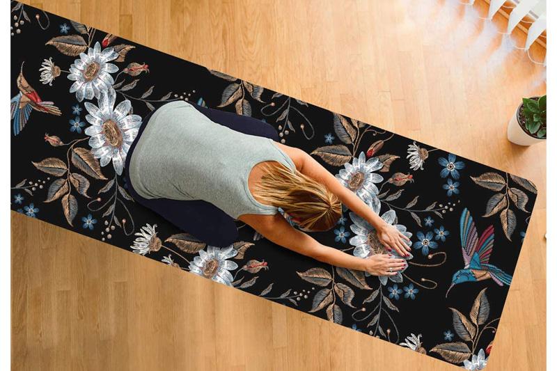 Comfortable Black Suede Rubber Yoga Mat