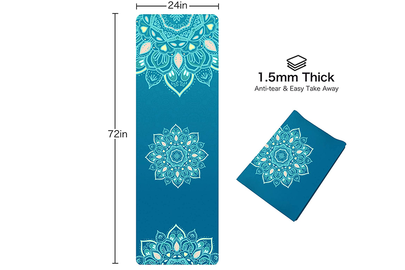 Microfiber Custom Printing Travel Suede Yoga Mat