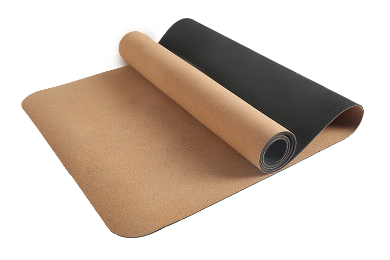 Eco friendly 3 6mm TPE Cork Wood Yoga Mat with Customized Logo