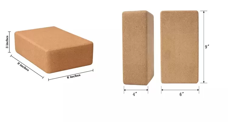 Wholesale Natural eco-friendly custom cork yoga block 