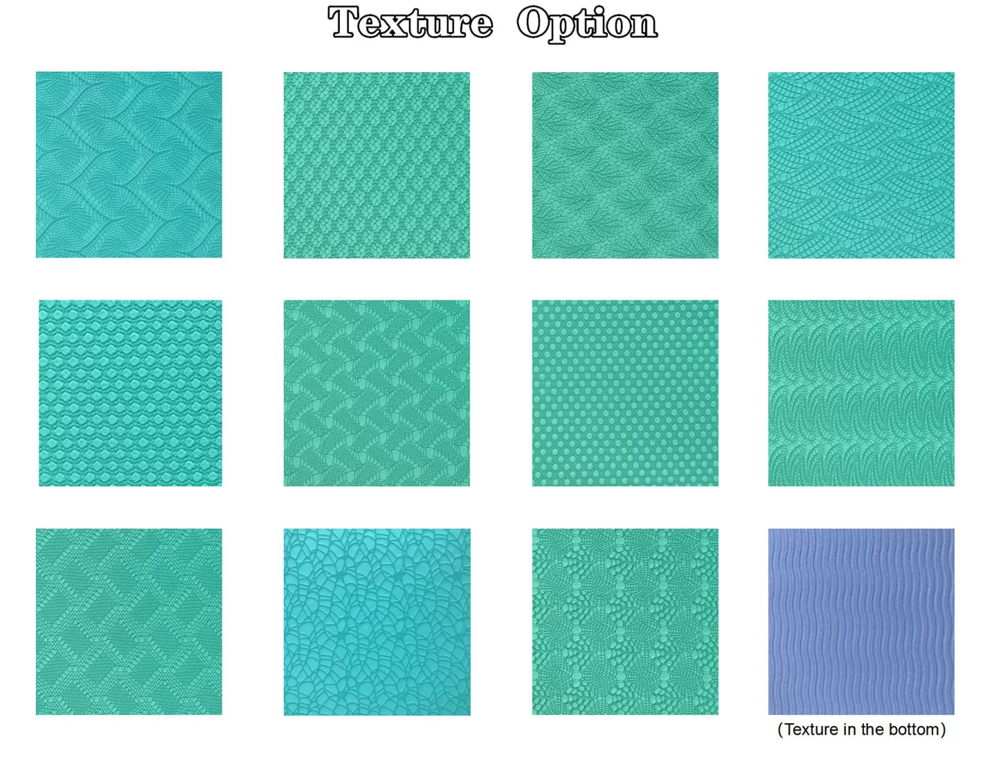 Texture selection of yoga mat