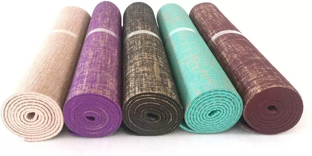 Environmentally Friendly Extra thick jute PVC yoga mat 