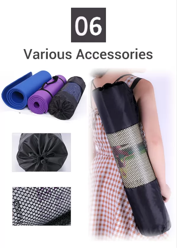 Factory Wholesale Extra Thick Non-Slip Natural NBR Fitness Yoga Mat with Carrying Strap