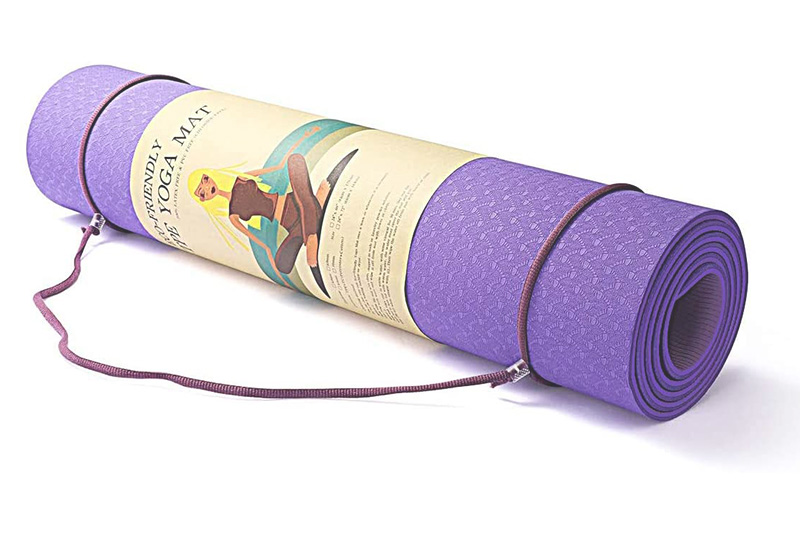 Convenient Green Yoga Mat with Free Strap