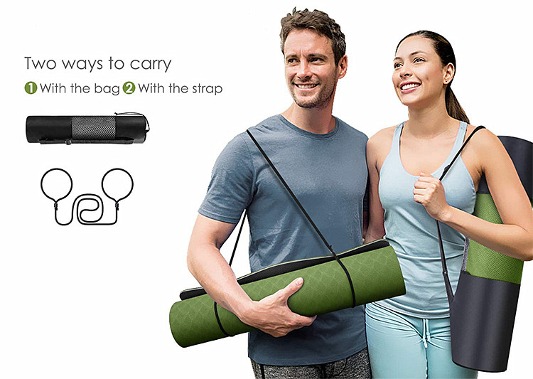 Convenient Green Yoga Mat Free Strap