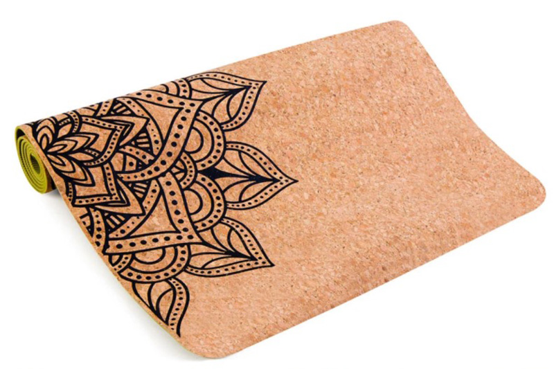 Eco-friendly Green TPE Cork Yoga Mat